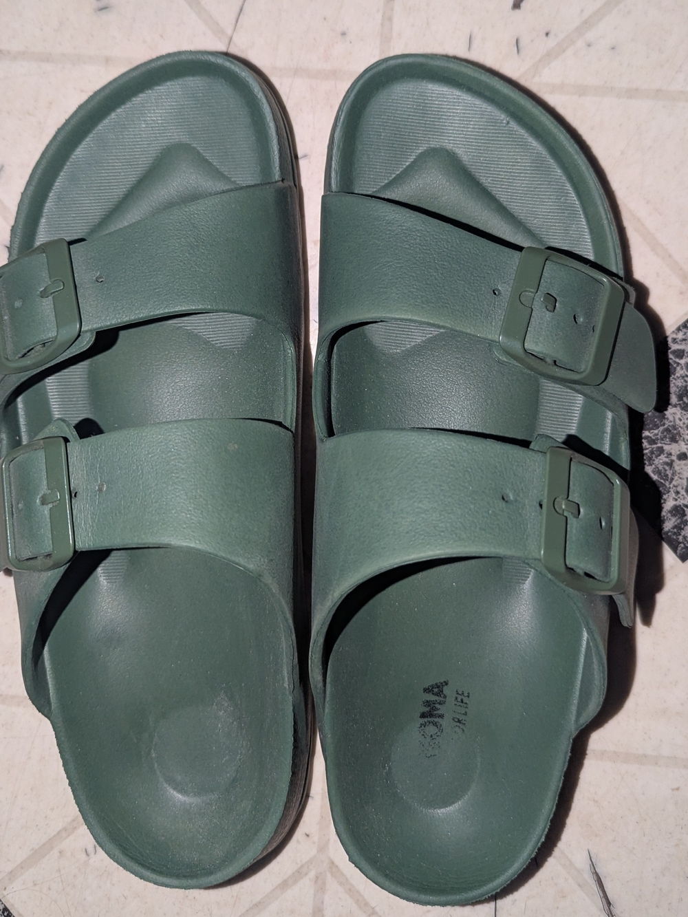 Women's Green Slide Sandals